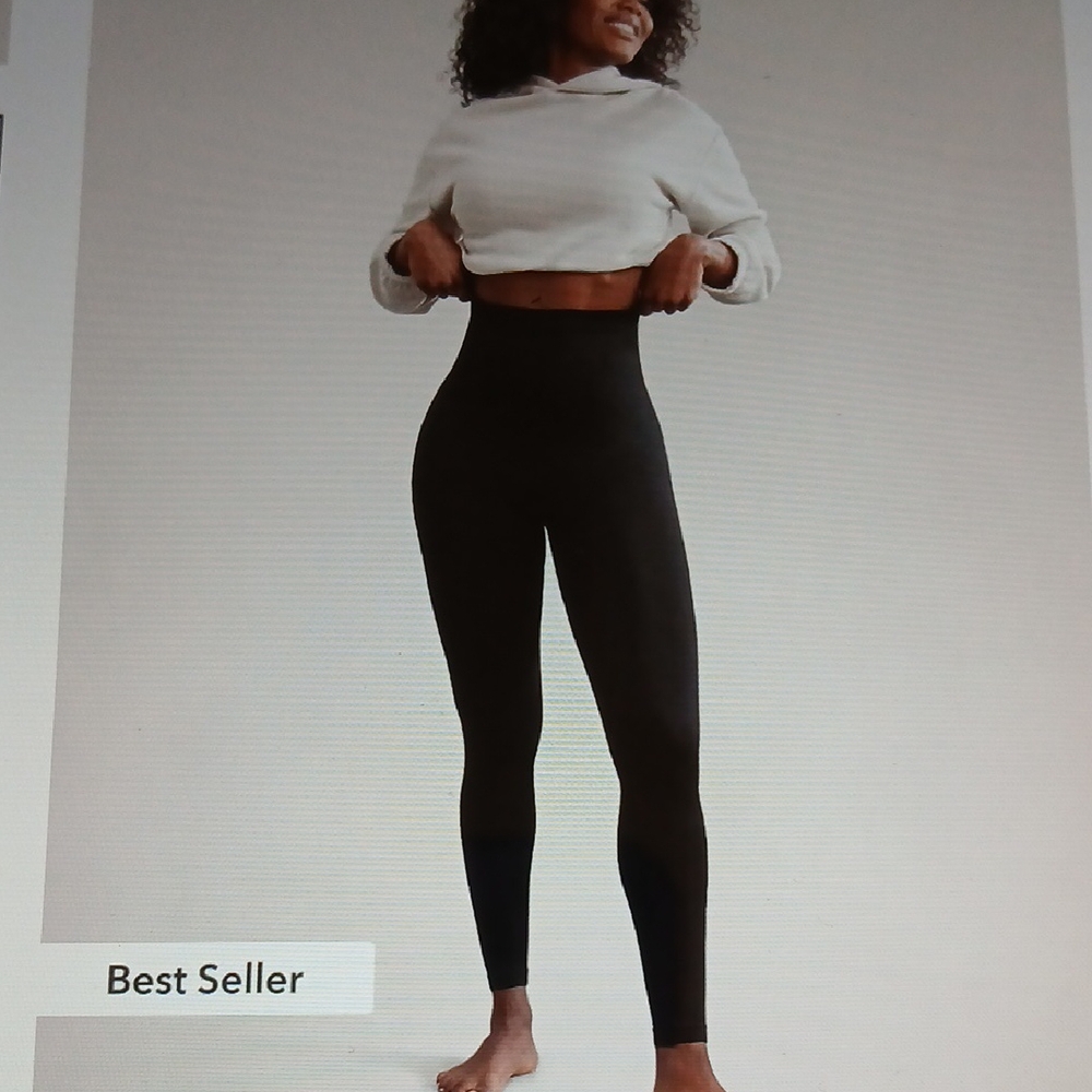 7-S Shapermint Essentials High-Waisted Shaping Black Leggings